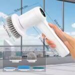 Cordless Electric Spin Scrubber 5 in 1 Rechargeable Cleaning Brush with 5 Replaceable Heads | Power Scrubber for Bathroom Kitchen Tile Grout Shower and Car Deep Clean - Image 2