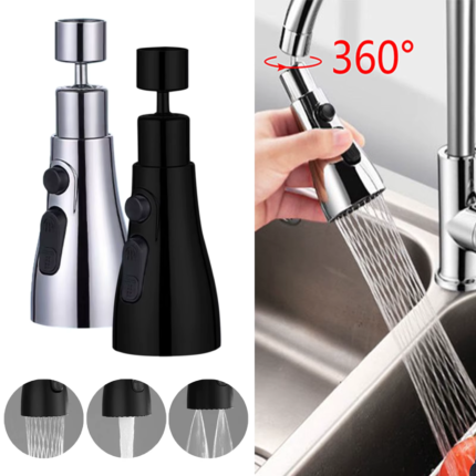 3 in 1 Kitchen Faucet Extender with 360° Rotate Pull Out Tap | Multi-Mode Water Flow Booster for Kitchen Sink
