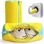 Padded Shoe Washing Bag for Washing Machine | Fluffy Chenille Polyester Laundry Bag for Shoes with Zipper Protector for Sneakers and Casual Shoes - Image 2