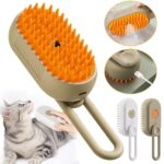 3 in 1 Cat and Dog Steam Brush Electric Pet Hair Remover Grooming Comb with Spray Mist Function | Self Cleaning Glove Brush for Cats and Dogs - Image 2
